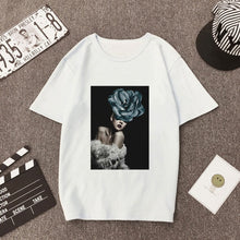 Load image into Gallery viewer, Plus Size Women Summer Vogue Print Casual T-shirt Tops Lady Flowers Feather Short Sleeve O-neck Loose Tops Tees Camisetas Mujer