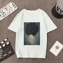 Load image into Gallery viewer, Plus Size Women Summer Vogue Print Casual T-shirt Tops Lady Flowers Feather Short Sleeve O-neck Loose Tops Tees Camisetas Mujer