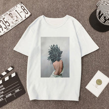 Load image into Gallery viewer, Plus Size Women Summer Vogue Print Casual T-shirt Tops Lady Flowers Feather Short Sleeve O-neck Loose Tops Tees Camisetas Mujer