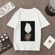 Load image into Gallery viewer, Plus Size Women Summer Vogue Print Casual T-shirt Tops Lady Flowers Feather Short Sleeve O-neck Loose Tops Tees Camisetas Mujer